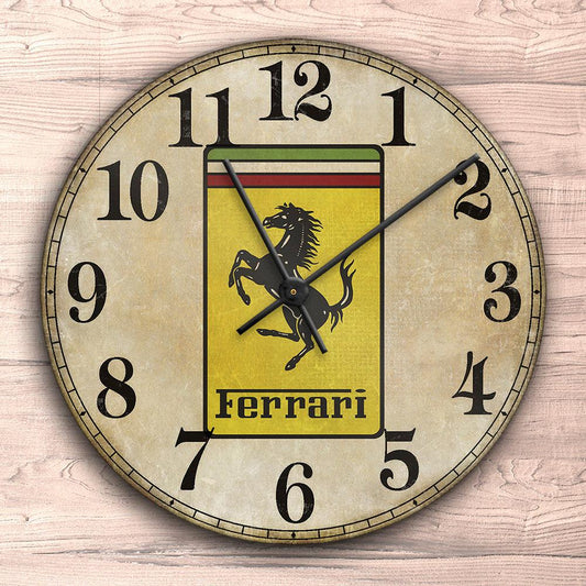 Ferrari Vægur Rundt-Clock-Ferrari-Garage Culture Shop- garage - man cave - merchandise