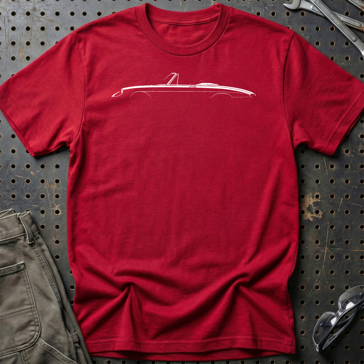 
Fiat 124 Spider 1966-1981 Silhuet T-Shirt – Rød