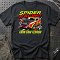 Fiat 124 Spider Abarth Spider Racing Twin Cam Terror T-Shirt-Beklædning-Fiat-Sort-S-Garage Culture Shop- garage - man cave - merchandise