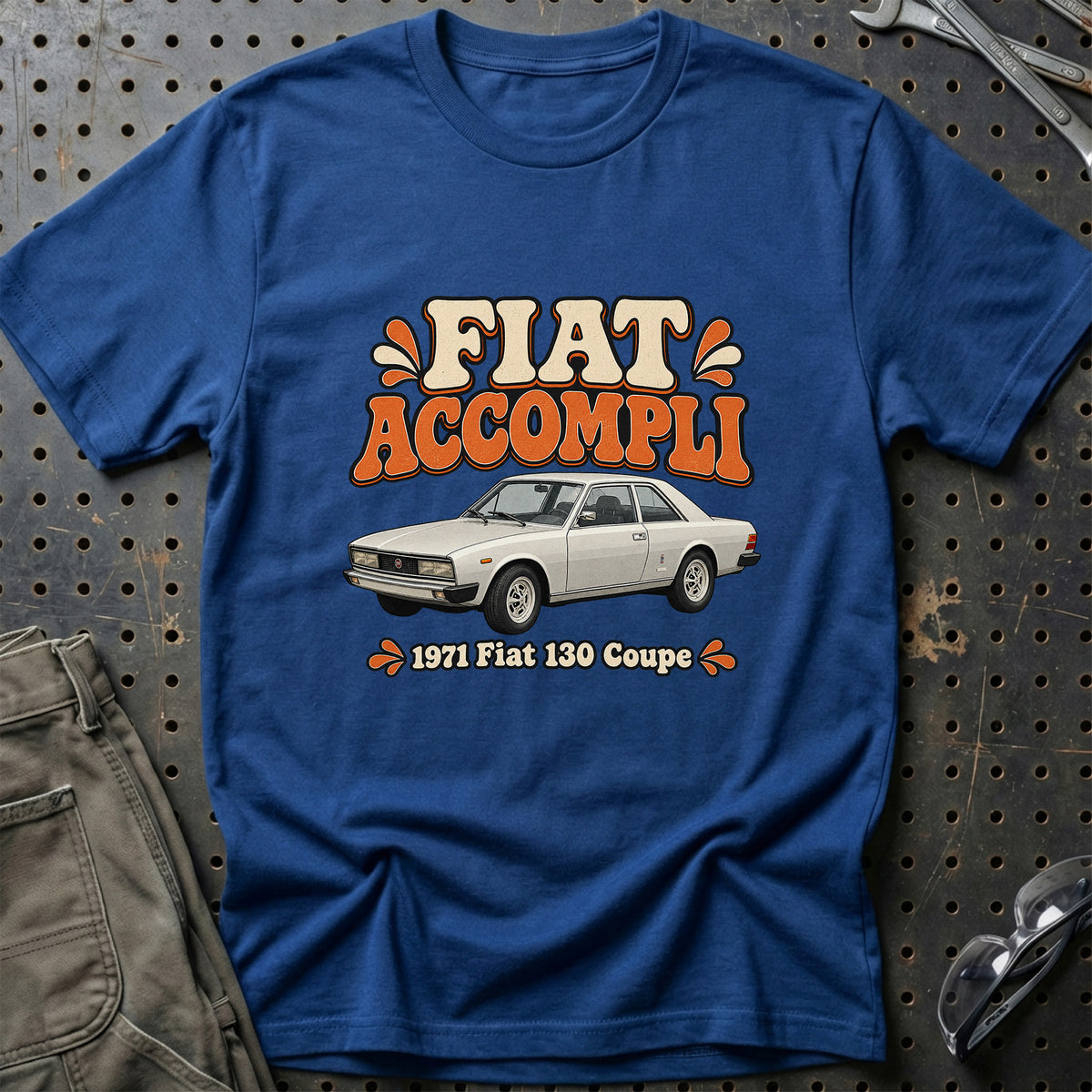 
Fiat 130 Coupe 1971 – Fiat Accompli T-Shirt – Blå Royal