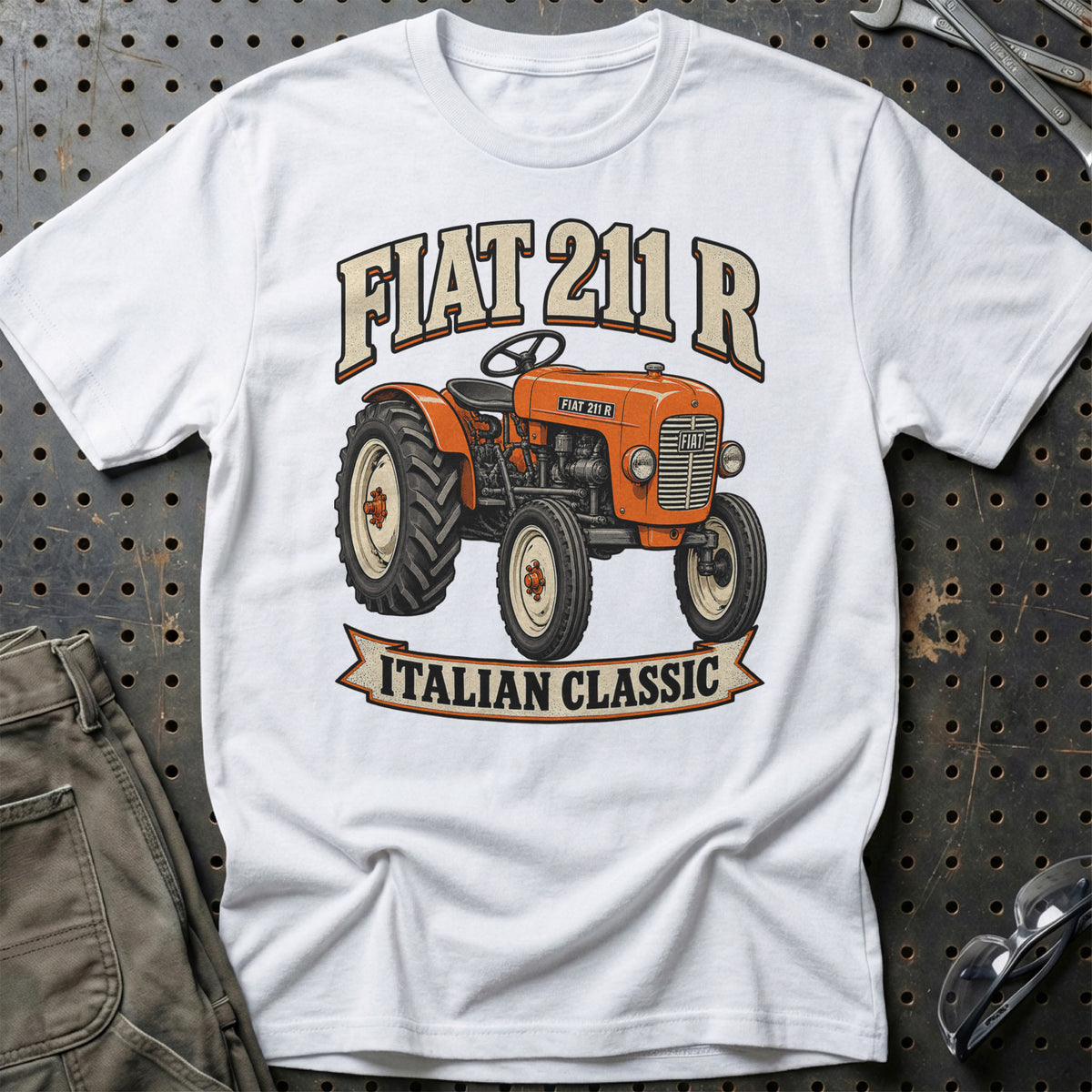 Fiat 211 R – Italian Classic T-Shirt-Beklædning-Fiat-Hvid-S-Garage Culture Shop- garage - man cave - merchandise