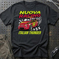 Fiat 500 Abarth Nuova Racing Italian Thunder T-Shirt-Beklædning-Fiat-Sort-S-Garage Culture Shop- garage - man cave - merchandise