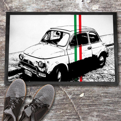 Fiat 500 Skilte, Musemåtte, Dørmåtte-Skilte-Fiat-Garage Culture Shop- garage - man cave - merchandise