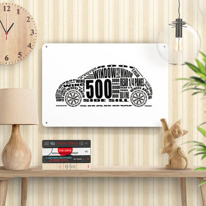 Fiat 500 Skilte, Musemåtte, Dørmåtte , Plakat-Skilte-Fiat-Garage Culture Shop- garage - man cave - merchandise