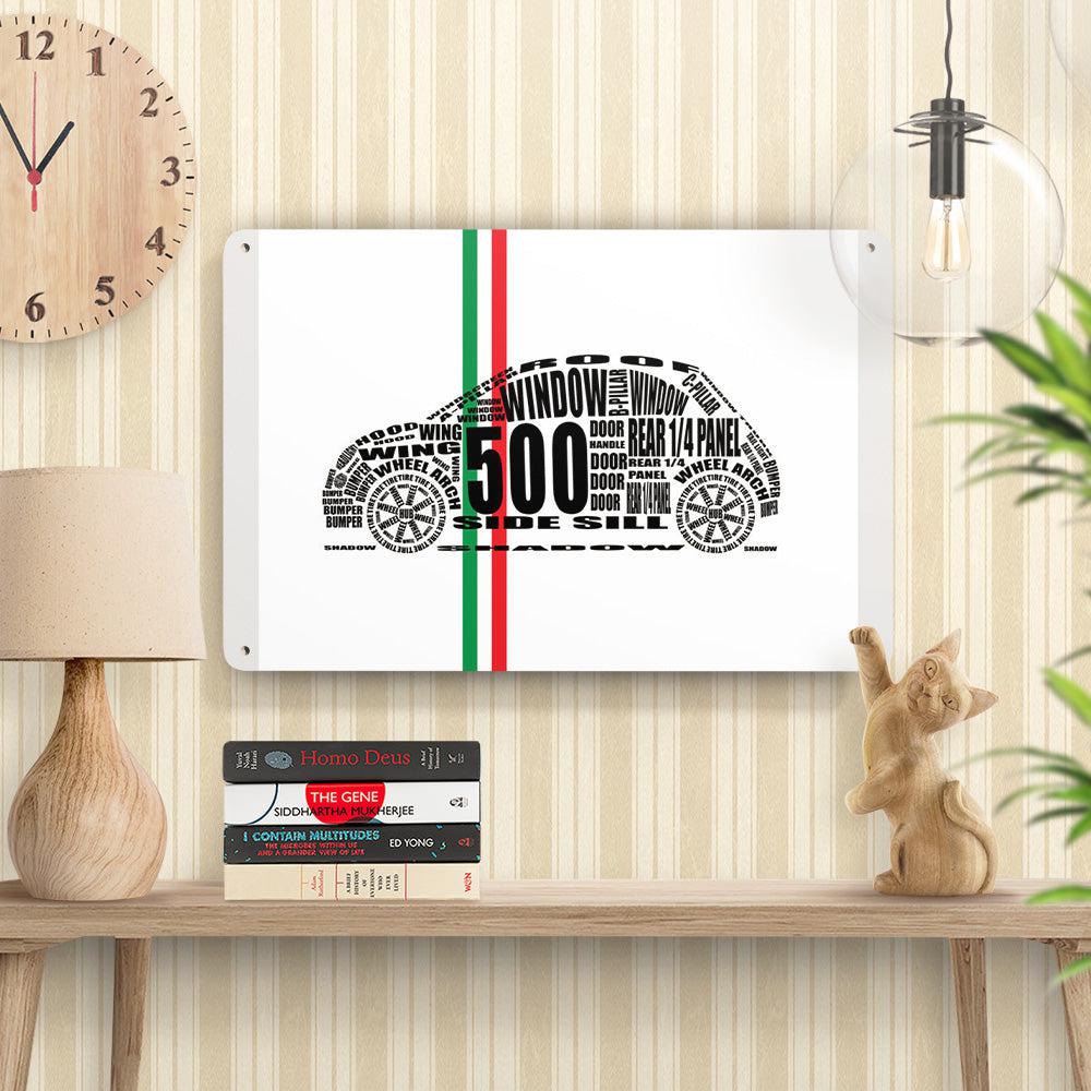 Fiat 500 Skilte, Musemåtte, Dørmåtte , Plakat-Skilte-Fiat-Garage Culture Shop- garage - man cave - merchandise