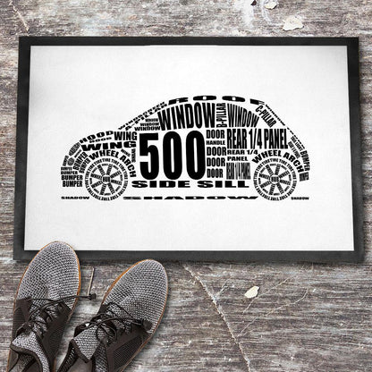 Fiat 500 Skilte, Musemåtte, Dørmåtte , Plakat-Skilte-Fiat-Garage Culture Shop- garage - man cave - merchandise