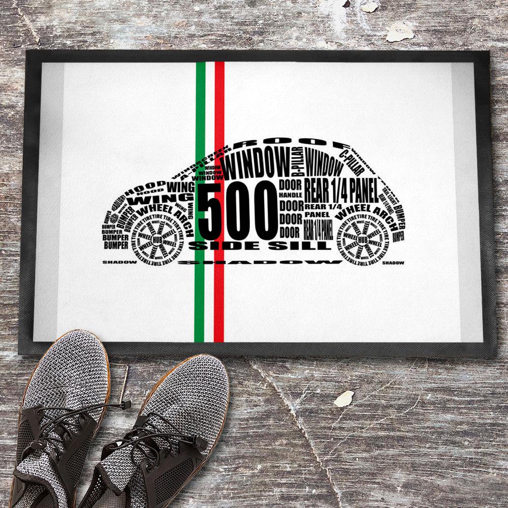 Fiat 500 Skilte, Musemåtte, Dørmåtte , Plakat-Skilte-Fiat-Garage Culture Shop- garage - man cave - merchandise