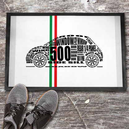 Fiat 500 Skilte, Musemåtte, Dørmåtte , Plakat-Skilte-Fiat-Garage Culture Shop- garage - man cave - merchandise