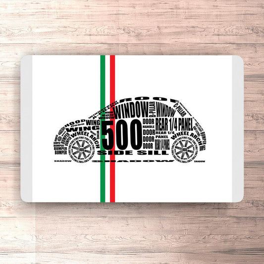 Fiat 500 Skilte, Musemåtte, Dørmåtte , Plakat-Skilte-Fiat-Garage Culture Shop- garage - man cave - merchandise