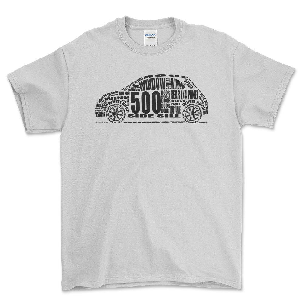 Fiat 500 T-Shirt-Beklædning-Fiat-Hvid-S-Garage Culture Shop- garage - man cave - merchandise