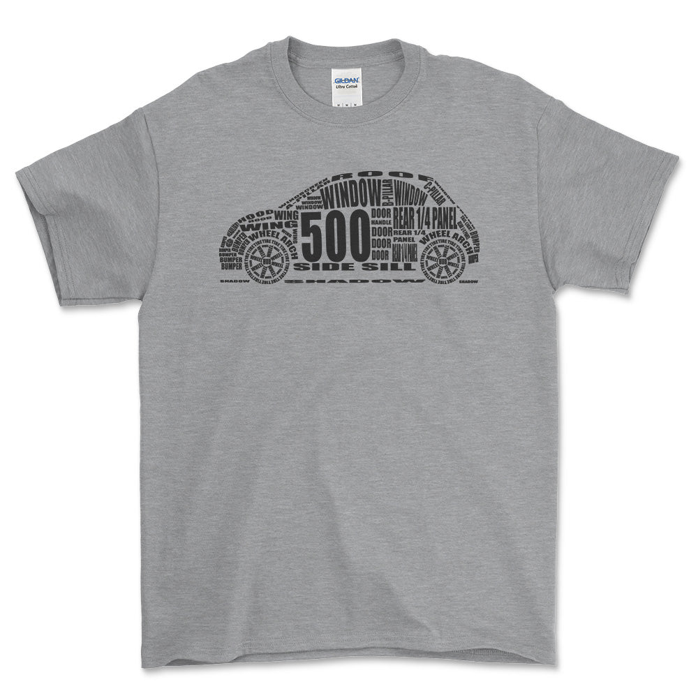 Fiat 500 T-Shirt-Beklædning-Fiat-Grå Sport-S-Garage Culture Shop- garage - man cave - merchandise