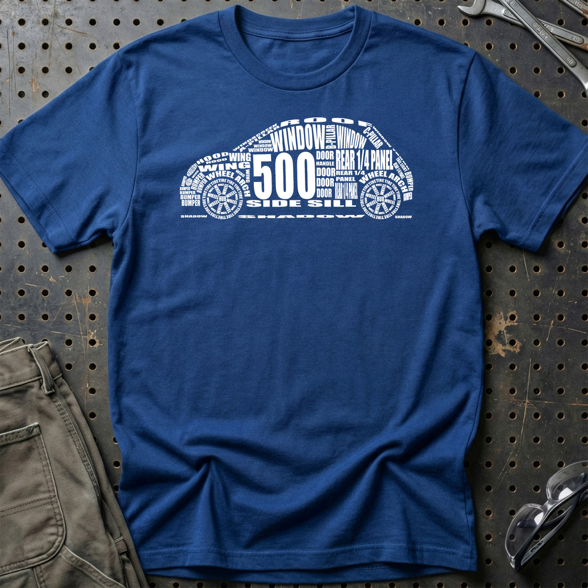 
Fiat 500 T-Shirt – Blå Royal