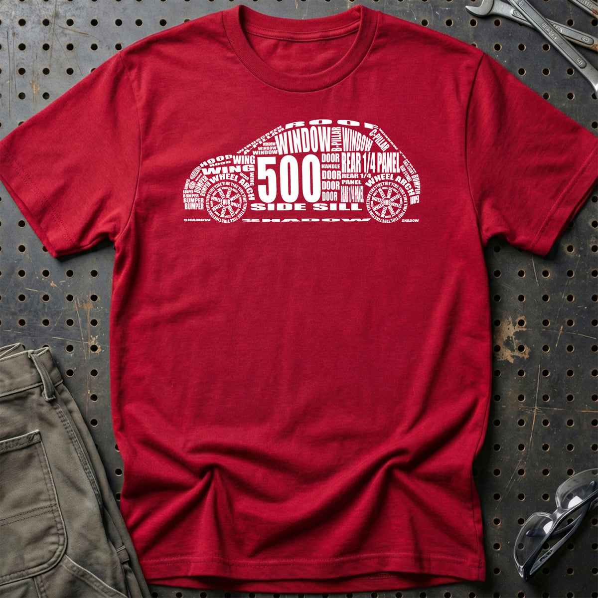 
Fiat 500 T-Shirt – Rød