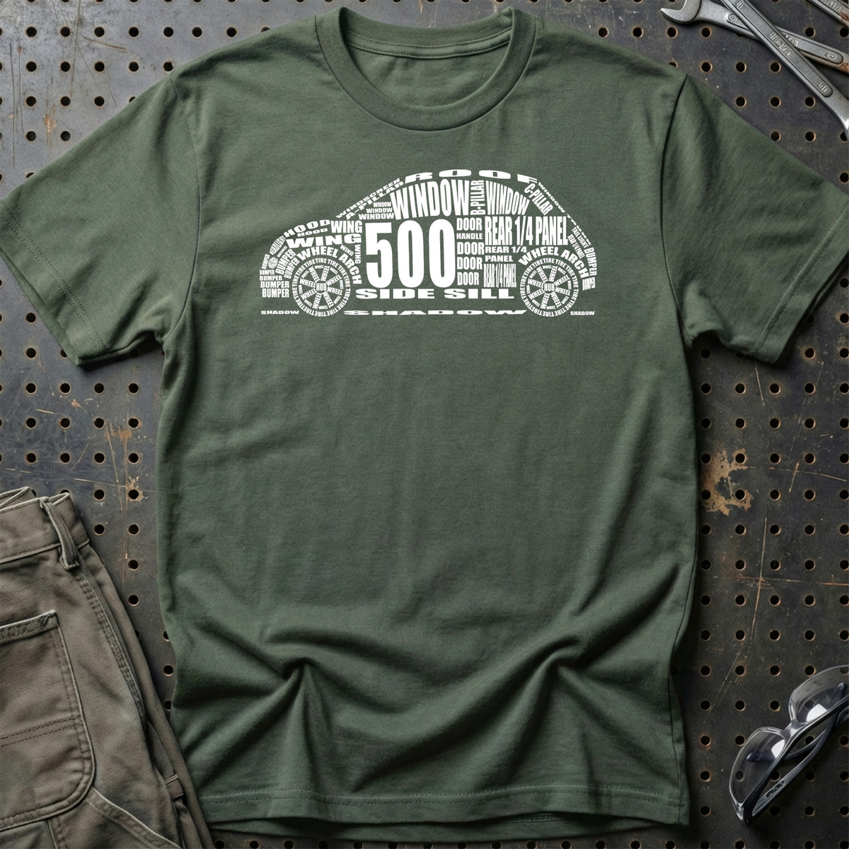 
Fiat 500 T-Shirt – Grøn Militær
