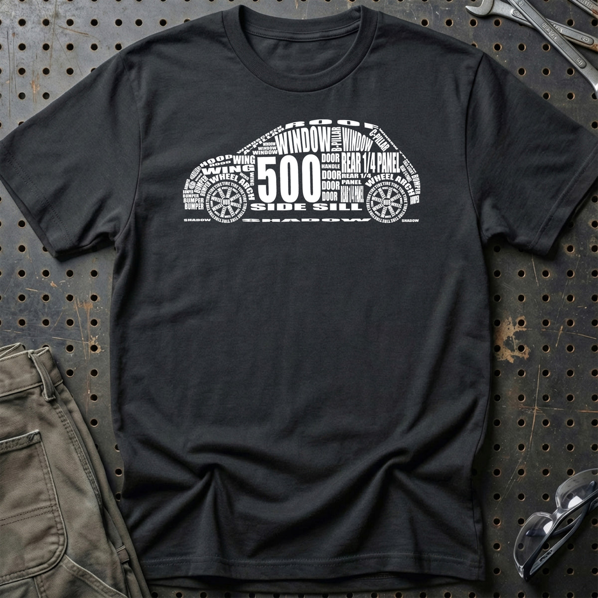 
Fiat 500 T-Shirt – Sort