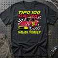 Fiat 600 Tipo 100 Racing Italian Thunder T-Shirt-Beklædning-Fiat-Sort-S-Garage Culture Shop- garage - man cave - merchandise