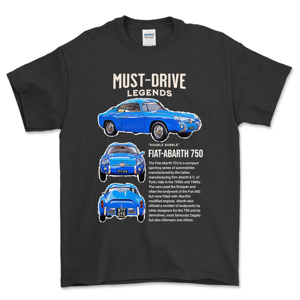 Fiat 750 - Unisex T-Shirt , Bomuld-Beklædning-Fiat-Sort-S-Garage Culture Shop- garage - man cave - merchandise