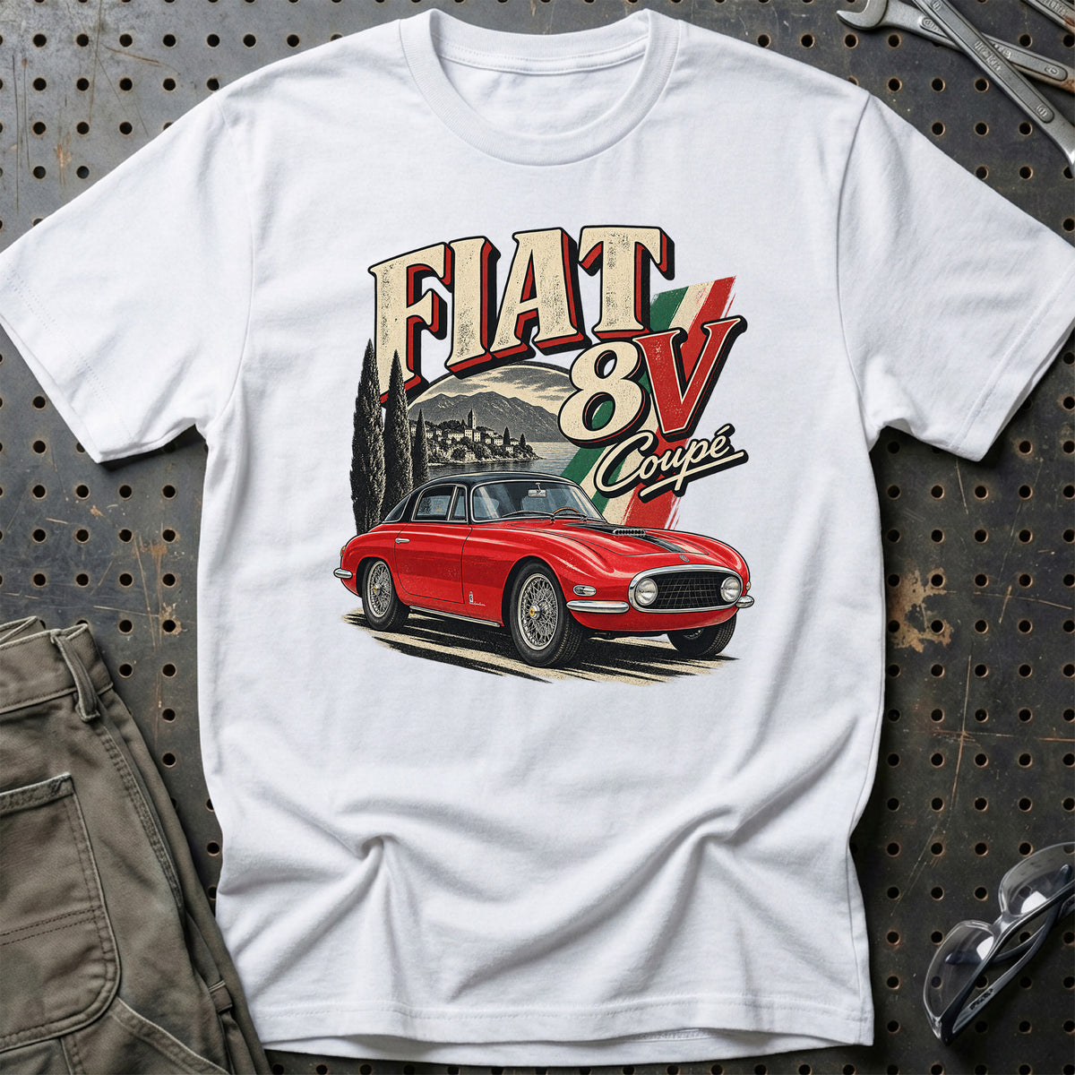 
Fiat 8V Coupé – Vintage T-Shirt – Hvid