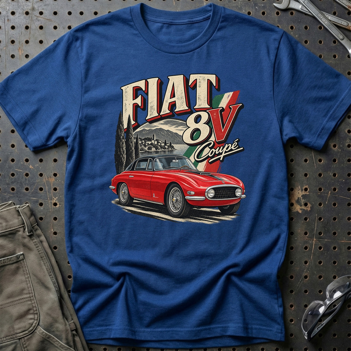 
Fiat 8V Coupé – Vintage T-Shirt – Blå Royal