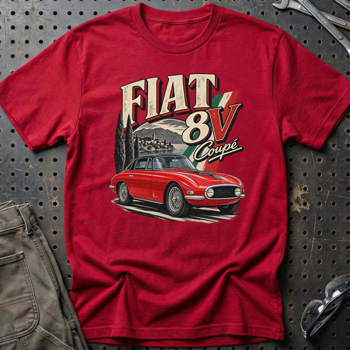 
Fiat 8V Coupé – Vintage T-Shirt – Rød