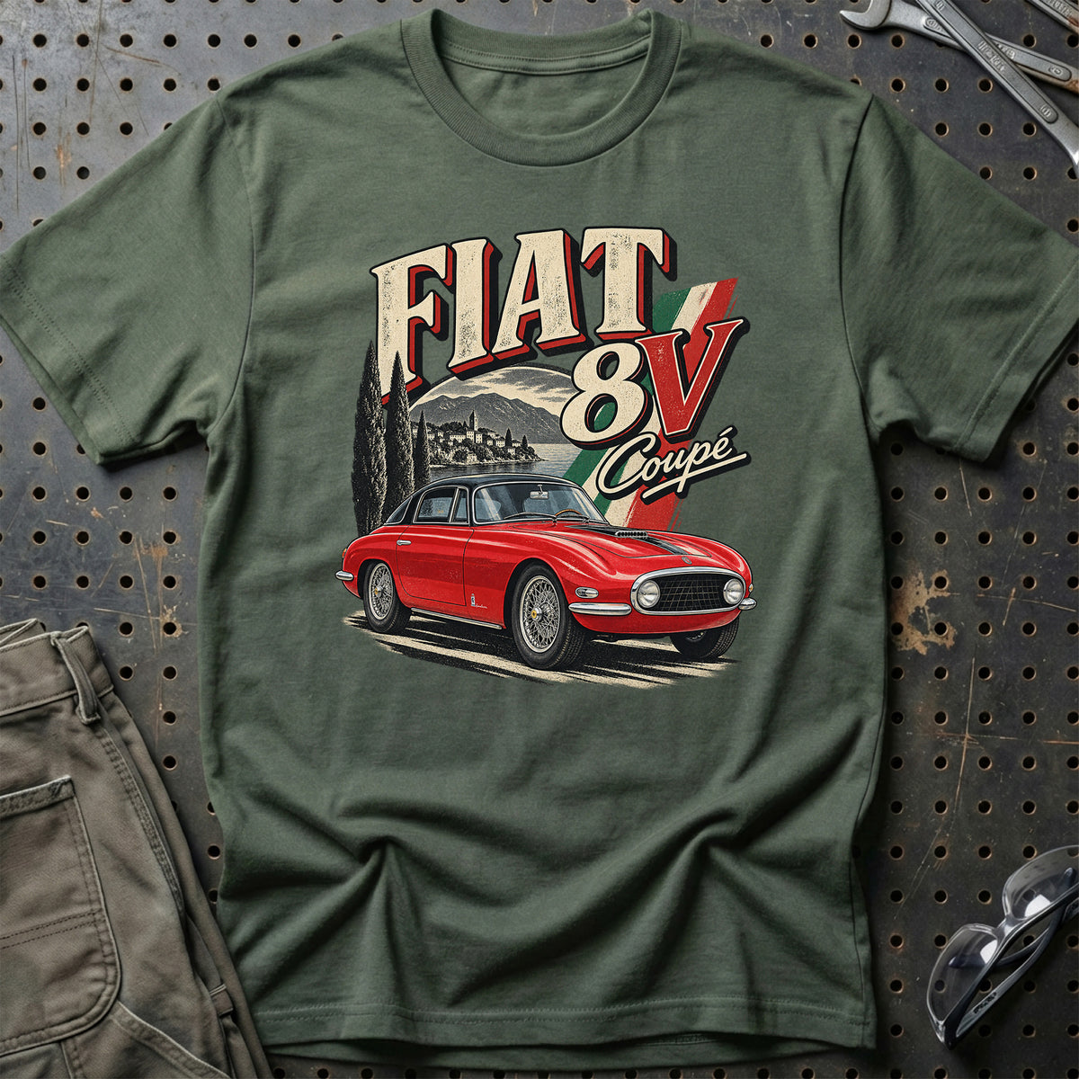 
Fiat 8V Coupé – Vintage T-Shirt – Grøn Militær