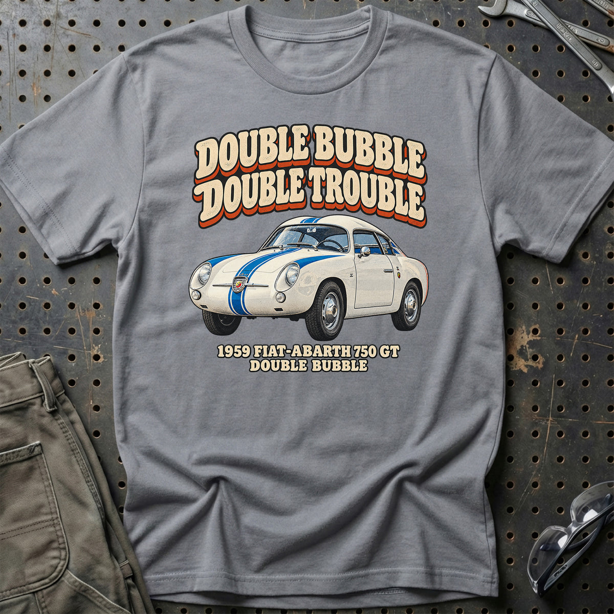 
Fiat-Abarth 750 GT 1959 – Double Bubble Double Trouble T-Shirt – Grå Sport