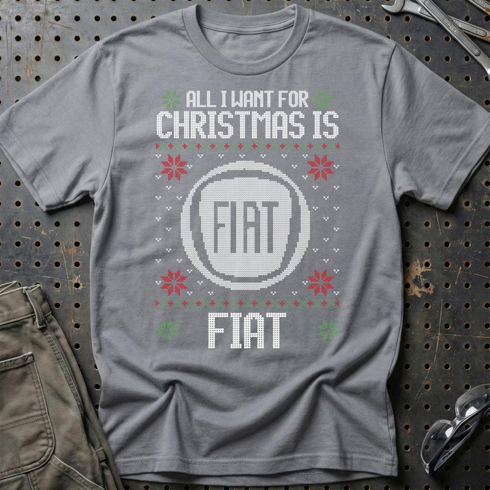 Fiat - All I Want For Christmas T-Shirt-Beklædning-Fiat-Grå Sport-S-Garage Culture Shop- garage - man cave - merchandise