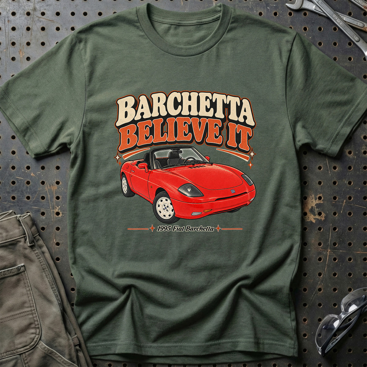 
Fiat Barchetta 1995 – Barchetta Believe It T-Shirt – Grøn Militær