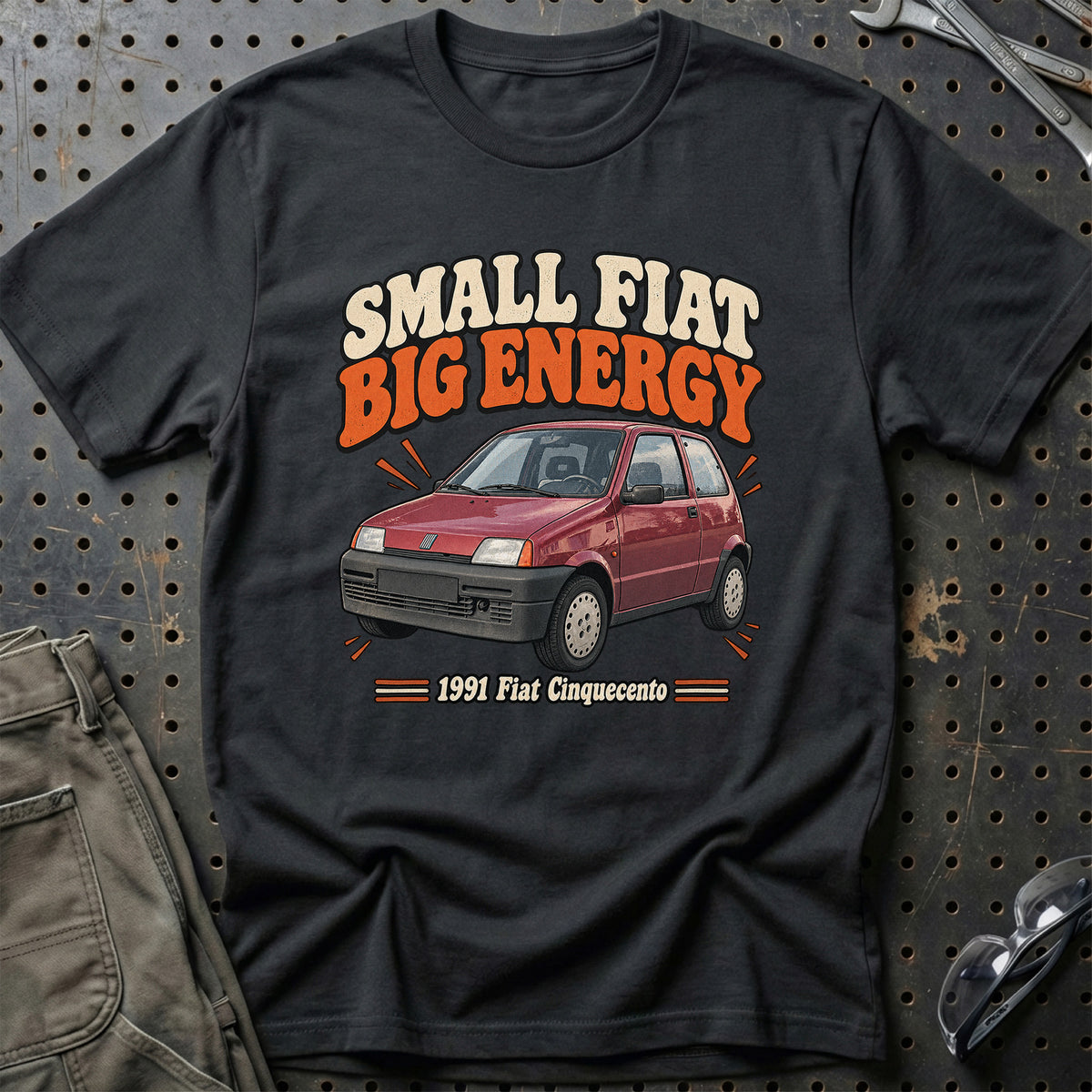 
Fiat Cinquecento 1991 – Small Fiat Big Energy T-Shirt – Sort