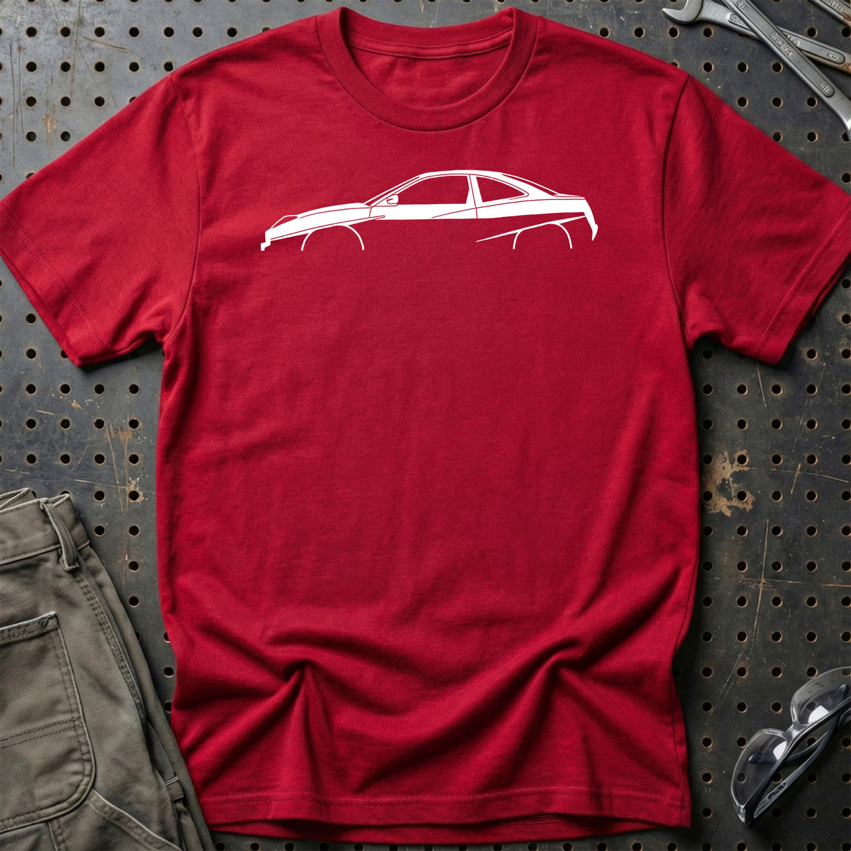 
Fiat Coupe 1993-2000 Silhuet T-Shirt – Rød