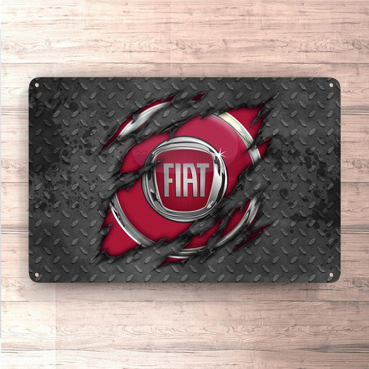 Fiat Ripped Skilte, Musemåtte, Dørmåtte , Plakat-Skilte-Fiat-Garage Culture Shop- garage - man cave - merchandise