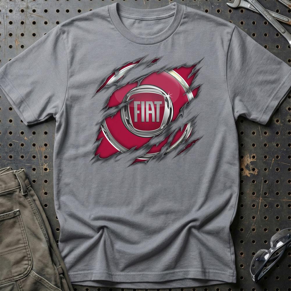 Fiat Ripped Unisex T-Shirt , Bomuld-Beklædning-Fiat-Grå Sport-S-Garage Culture Shop- garage - man cave - merchandise