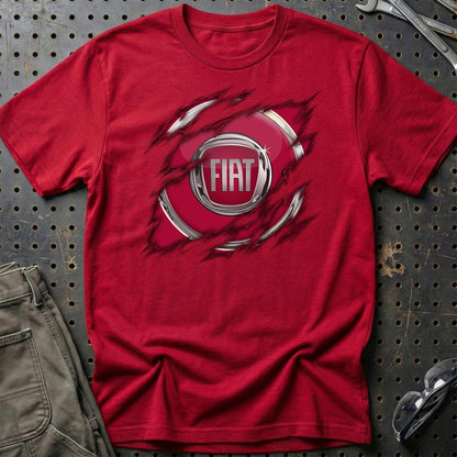 Fiat Ripped Unisex T-Shirt , Bomuld-Beklædning-Fiat-Rød-S-Garage Culture Shop- garage - man cave - merchandise