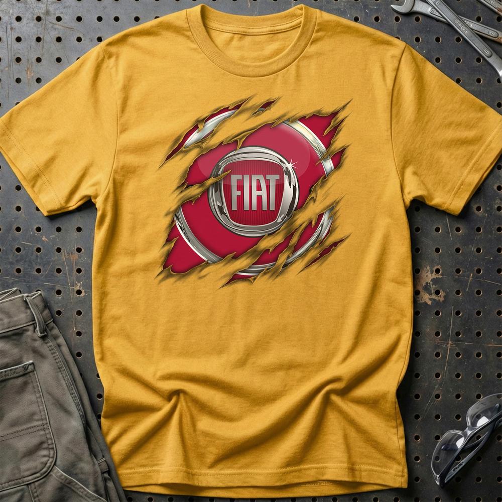 Fiat Ripped Unisex T-Shirt , Bomuld-Beklædning-Fiat-Guld-S-Garage Culture Shop- garage - man cave - merchandise
