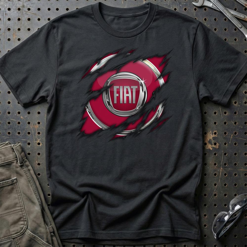 Fiat Ripped Unisex T-Shirt , Bomuld-Beklædning-Fiat-Sort-S-Garage Culture Shop- garage - man cave - merchandise