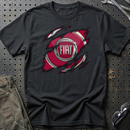 Fiat Ripped Unisex T-Shirt , Bomuld-Beklædning-Fiat-Sort-S-Garage Culture Shop- garage - man cave - merchandise