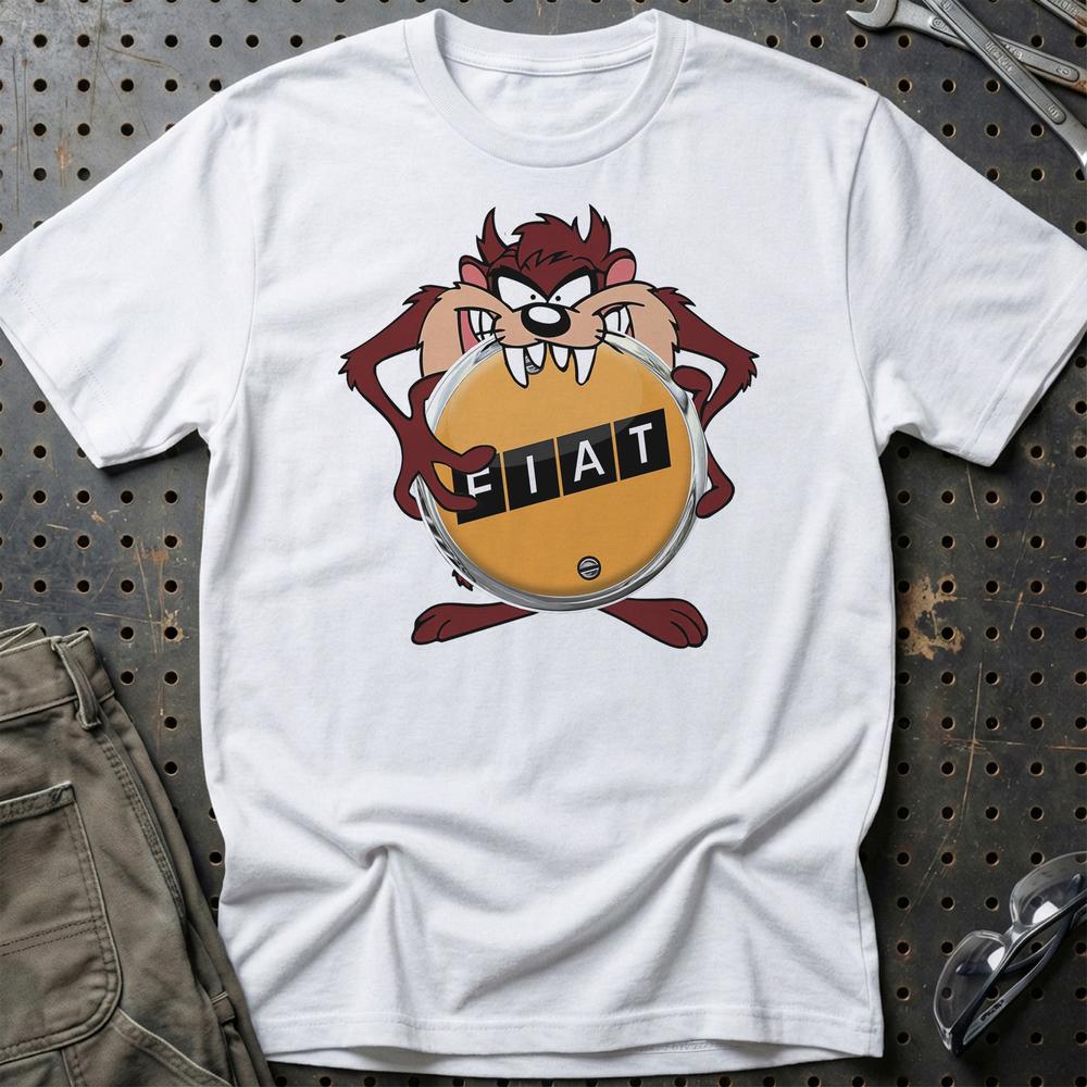 Fiat TAZ T-Shirt-Beklædning-Fiat-Hvid-S-Garage Culture Shop- garage - man cave - merchandise