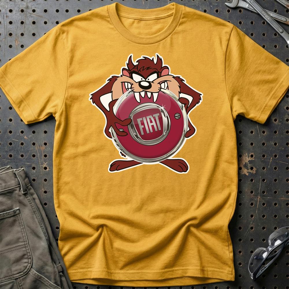 Fiat TAZ T-Shirt-Beklædning-Fiat-Guld-S-Garage Culture Shop- garage - man cave - merchandise