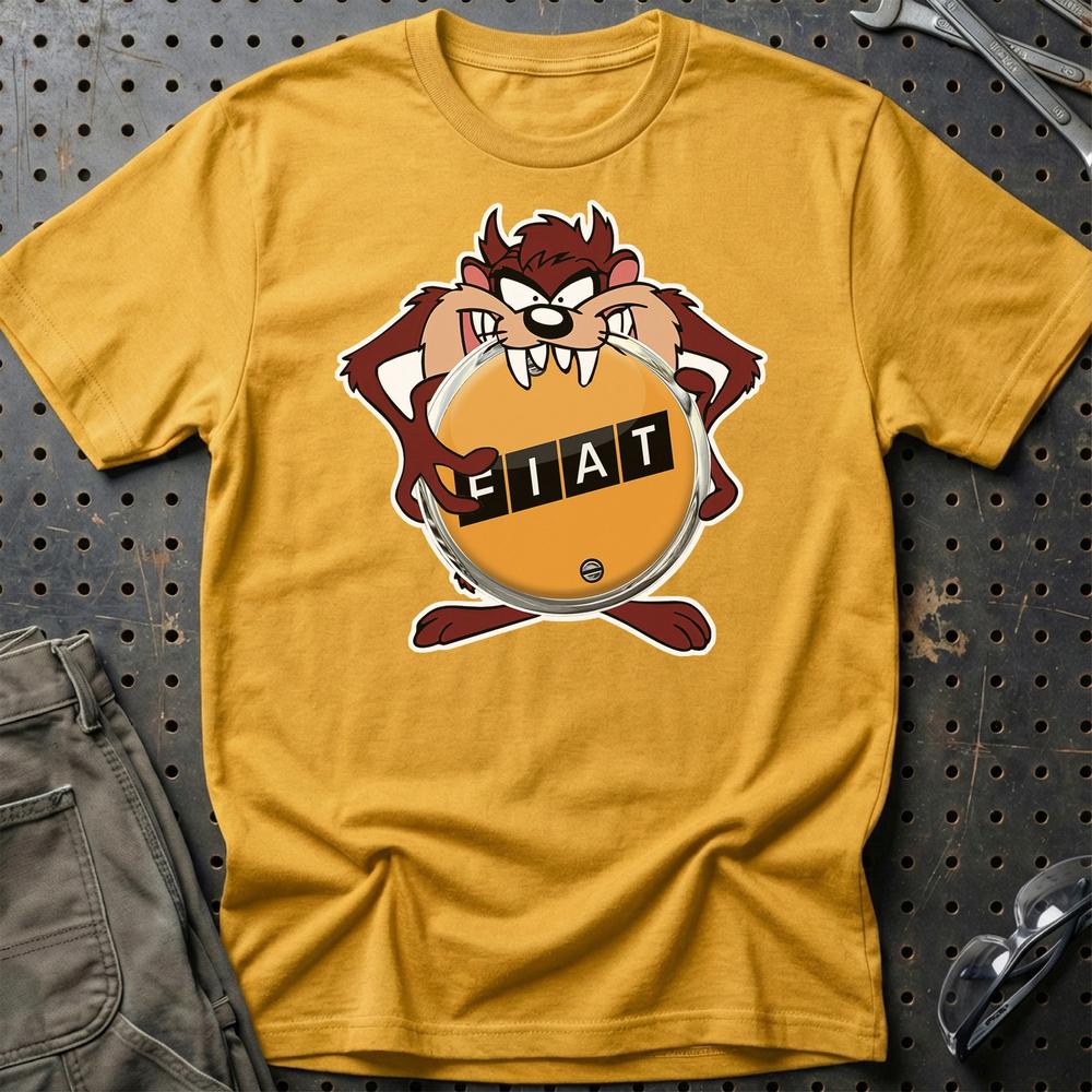 Fiat TAZ T-Shirt-Beklædning-Fiat-Guld-S-Garage Culture Shop- garage - man cave - merchandise