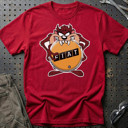 Fiat TAZ Unisex T-Shirt , Bomuld-Beklædning-Fiat-Rød-S-Garage Culture Shop- garage - man cave - merchandise