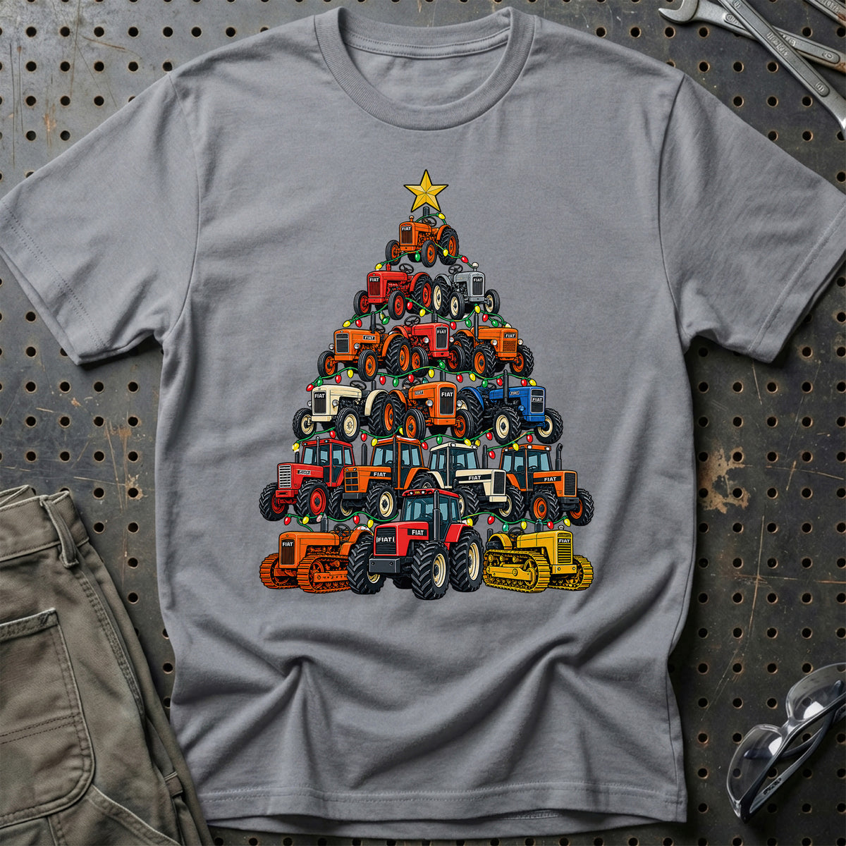 Fiat Traktor Juletræ T-Shirt – Grå Sport