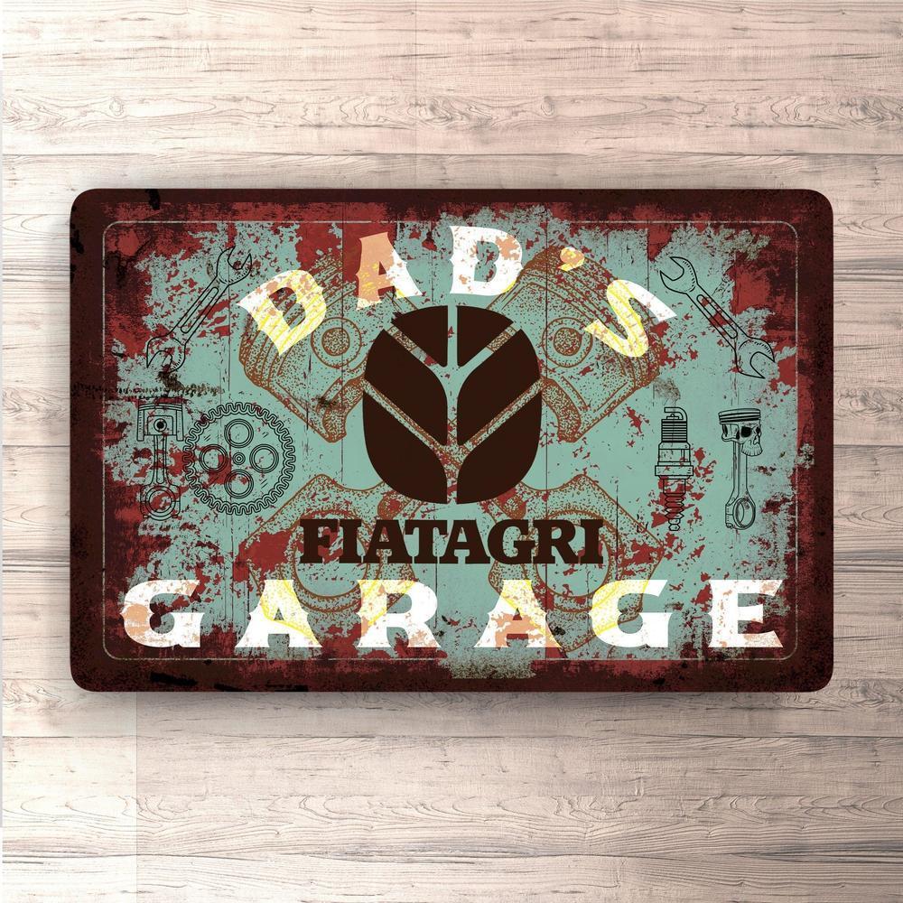 Fiatagri Dads Garage Vintage Skilte, Musemåtte, Dørmåtte , Plakat-Skilte-Fiatagri-Garage Culture Shop- garage - man cave - merchandise