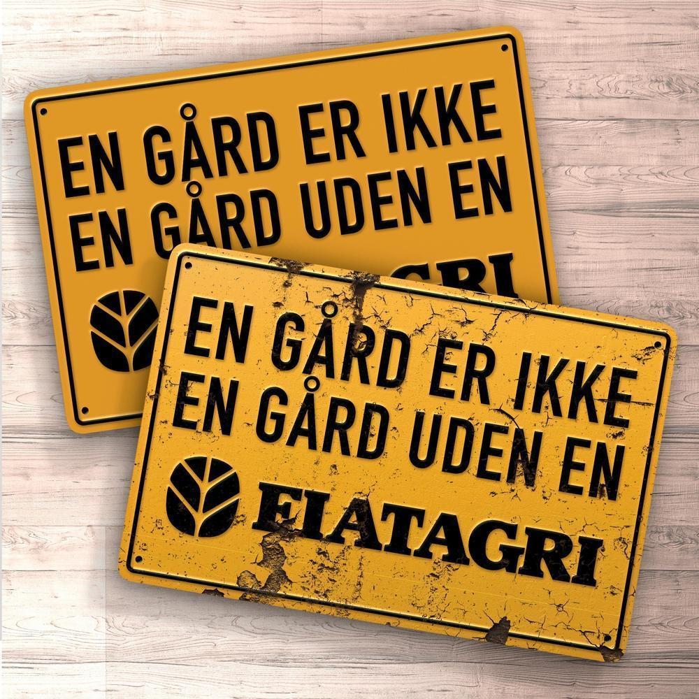 Fiatagri En Gård Er Ikke En Gård Uden En Fiatagri Skilte, Musemåtte, Dørmåtte-Skilte-Fiatagri-Garage Culture Shop- garage - man cave - merchandise