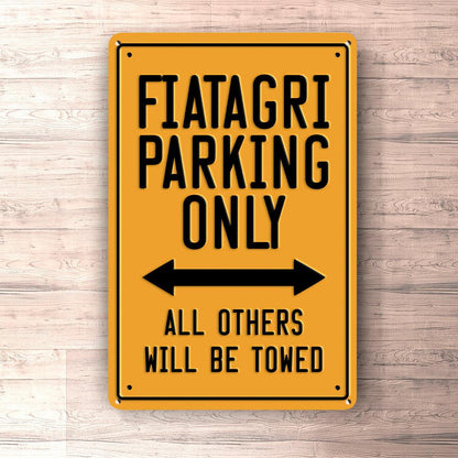 Fiatagri Parking Only Skilte, Musemåtte, Dørmåtte , Plakat-Parking skilte-Fiatagri-Garage Culture Shop- garage - man cave - merchandise