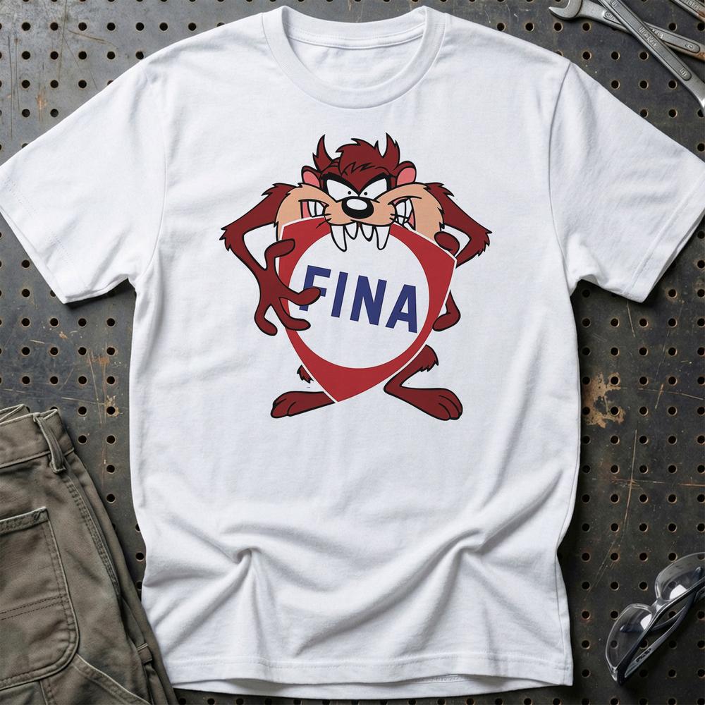 Fina TAZ Unisex T-Shirt , Bomuld-Beklædning-Motoroil-Hvid-S-Garage Culture Shop- garage - man cave - merchandise