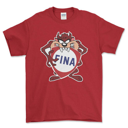 Fina TAZ Unisex T-Shirt , Bomuld-Beklædning-Motoroil-Rød-S-Forside-Garage Culture Shop- garage - man cave - merchandise