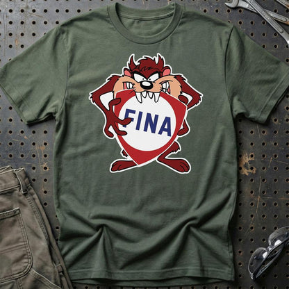 Fina TAZ Unisex T-Shirt , Bomuld-Beklædning-Motoroil-Grøn Militær-S-Garage Culture Shop- garage - man cave - merchandise