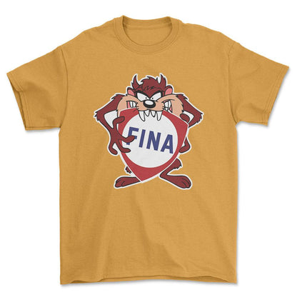 Fina TAZ Unisex T-Shirt , Bomuld-Beklædning-Motoroil-Guld-S-Forside-Garage Culture Shop- garage - man cave - merchandise