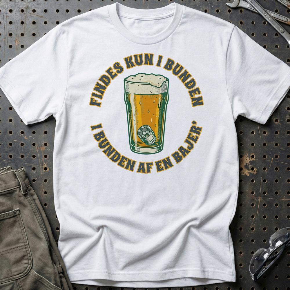 Findes Kun I Bunden - Dansk Garage - Oldschool Classic Car T-Shirt-Beklædning-Garage Culture-Hvid-S-Garage Culture Shop- garage - man cave - merchandise