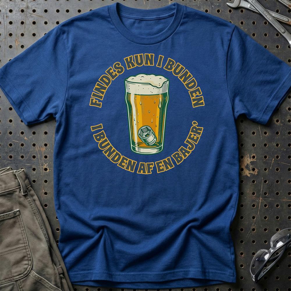 Findes Kun I Bunden - Dansk Garage - Oldschool Classic Car T-Shirt-Beklædning-Garage Culture-Blå Royal-S-Garage Culture Shop- garage - man cave - merchandise